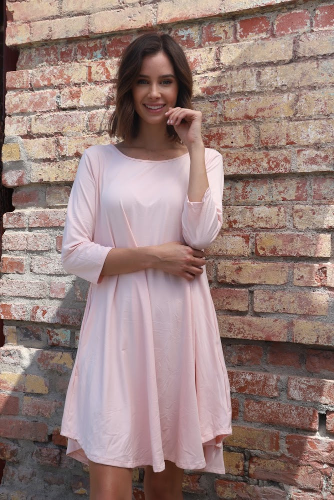 Dusty Pink Tunic Sleeve Top