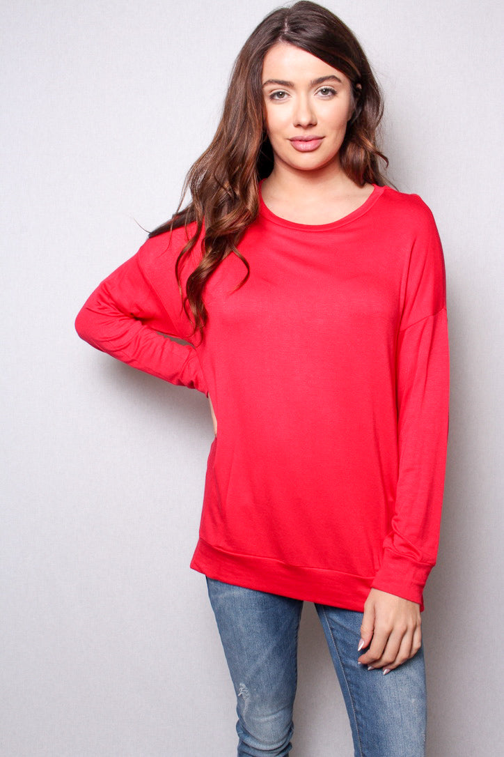 Women's Long Sleeve Light Weight French Terry Top