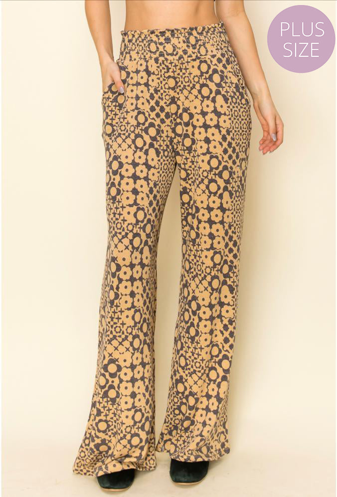 Women's Plus Wide Leg Printed Pants