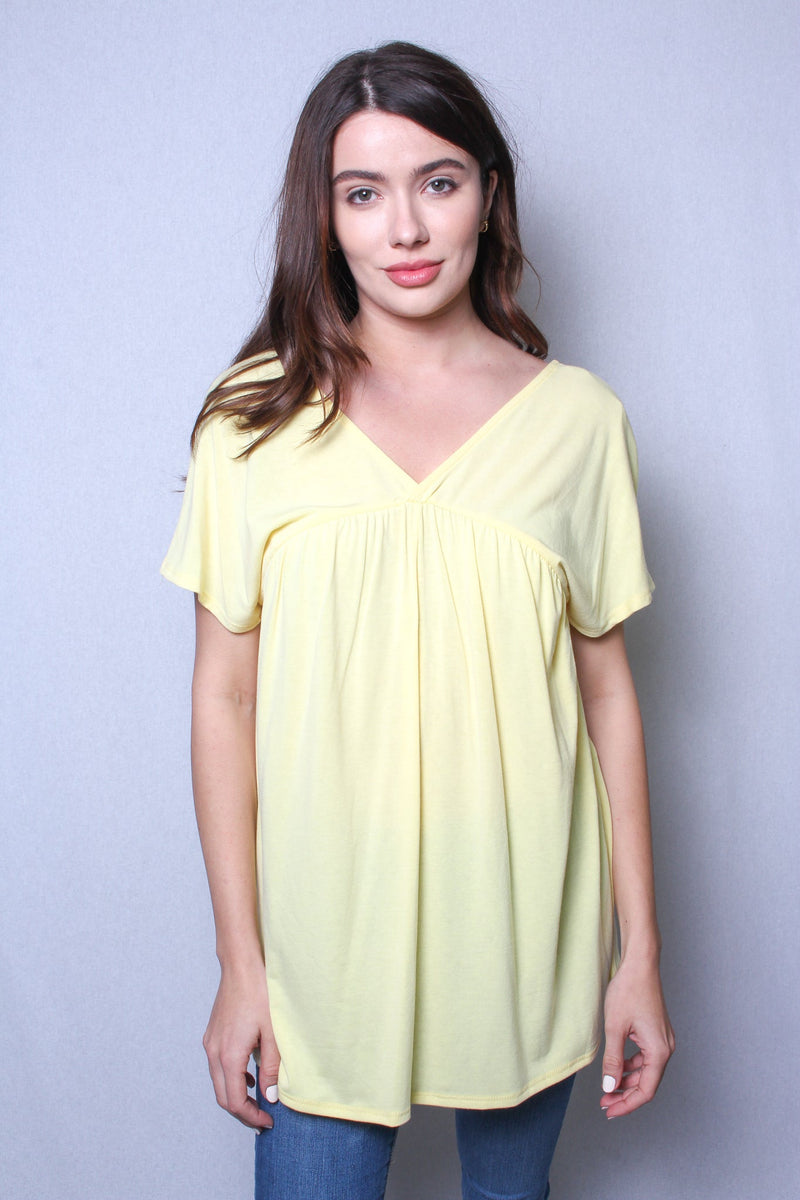 Women's Plus V-Neck Baby Doll Top