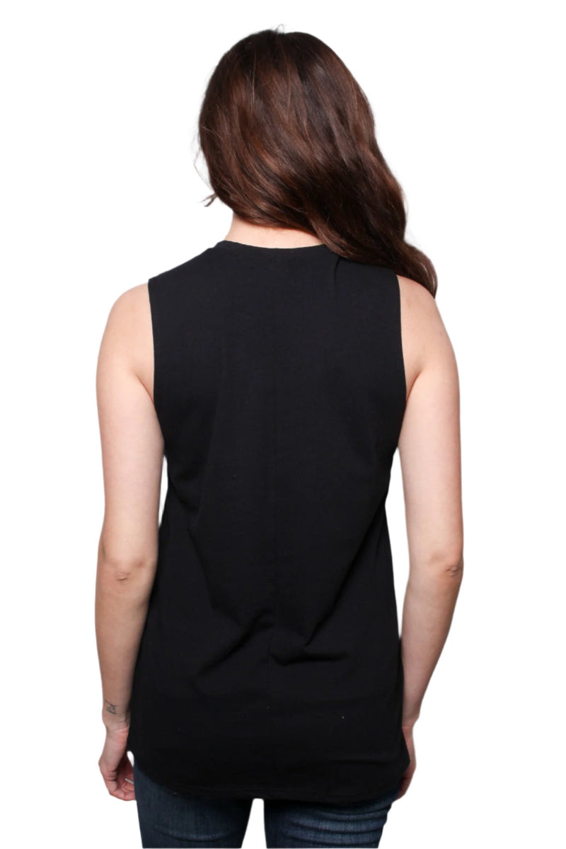 Women's Sleeveless Crew Neck Statement Comfy Tank Top