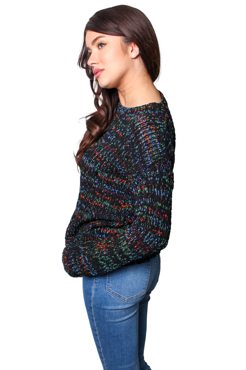 Women's Long Sleeves Wide Neck Knitted Sweater