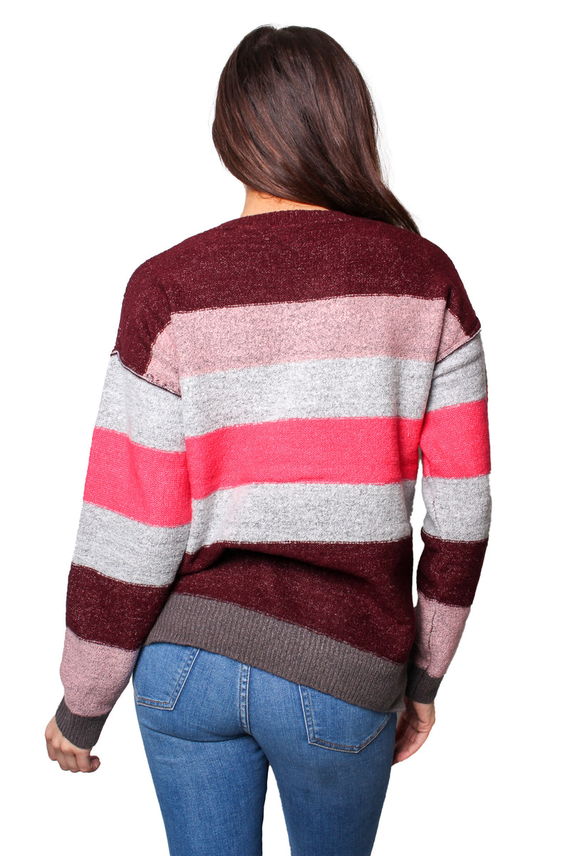 Women's Long Sleeves V Neck Knitted Sweater