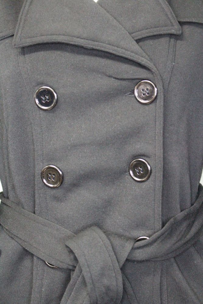 Women's Double Breasted Belted Pea Coat Jacket