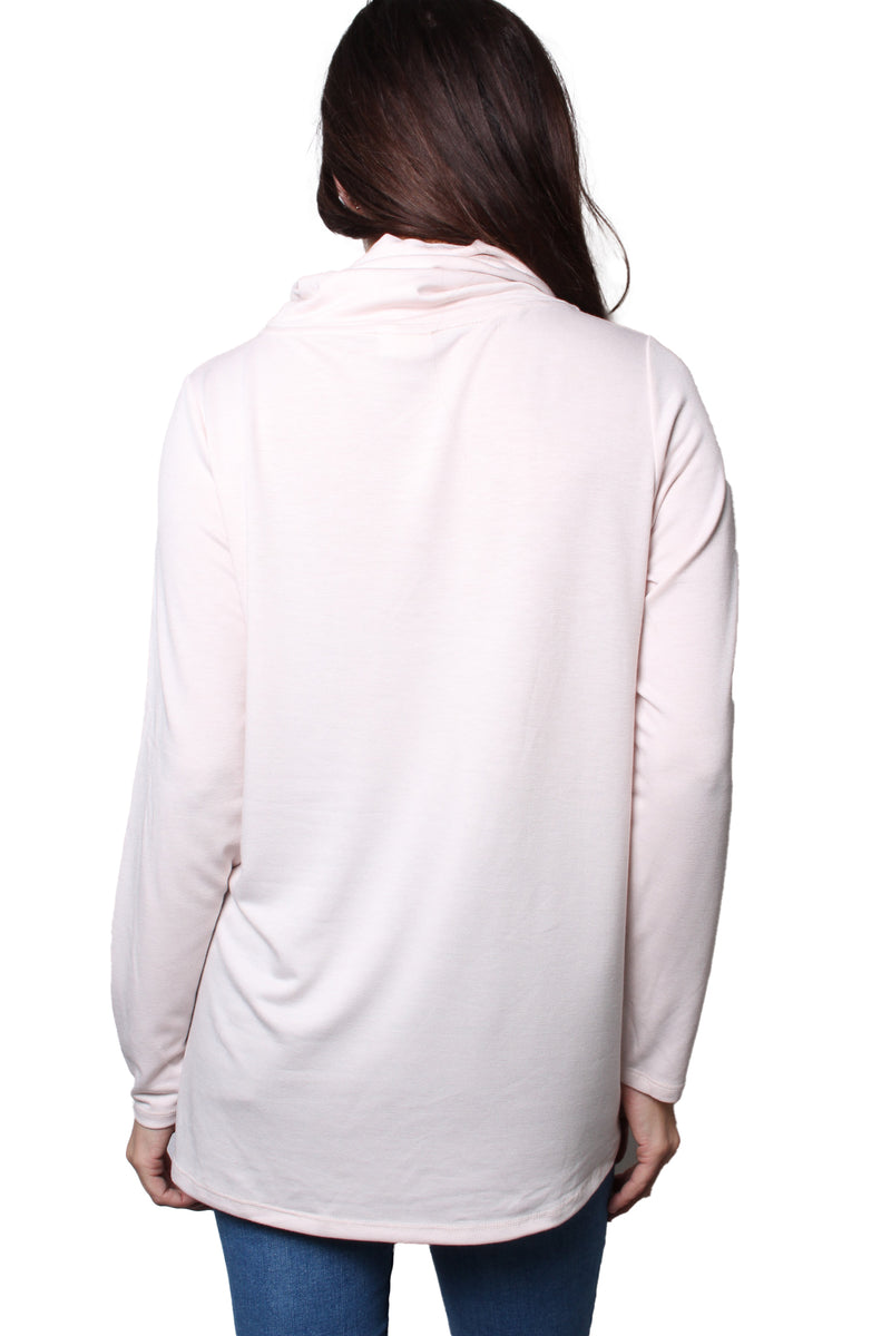 Women's Long Sleeves Cowl Neck Solid Top