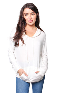 Women's Long Sleeves Double Pocket Hoodie Sweater