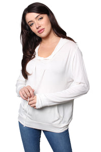Women's Long Sleeves Double Pocket Hoodie Sweater