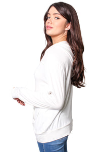 Women's Long Sleeves Double Pocket Hoodie Sweater