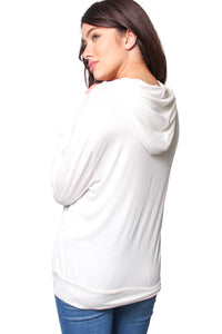 Women's Long Sleeves Double Pocket Hoodie Sweater