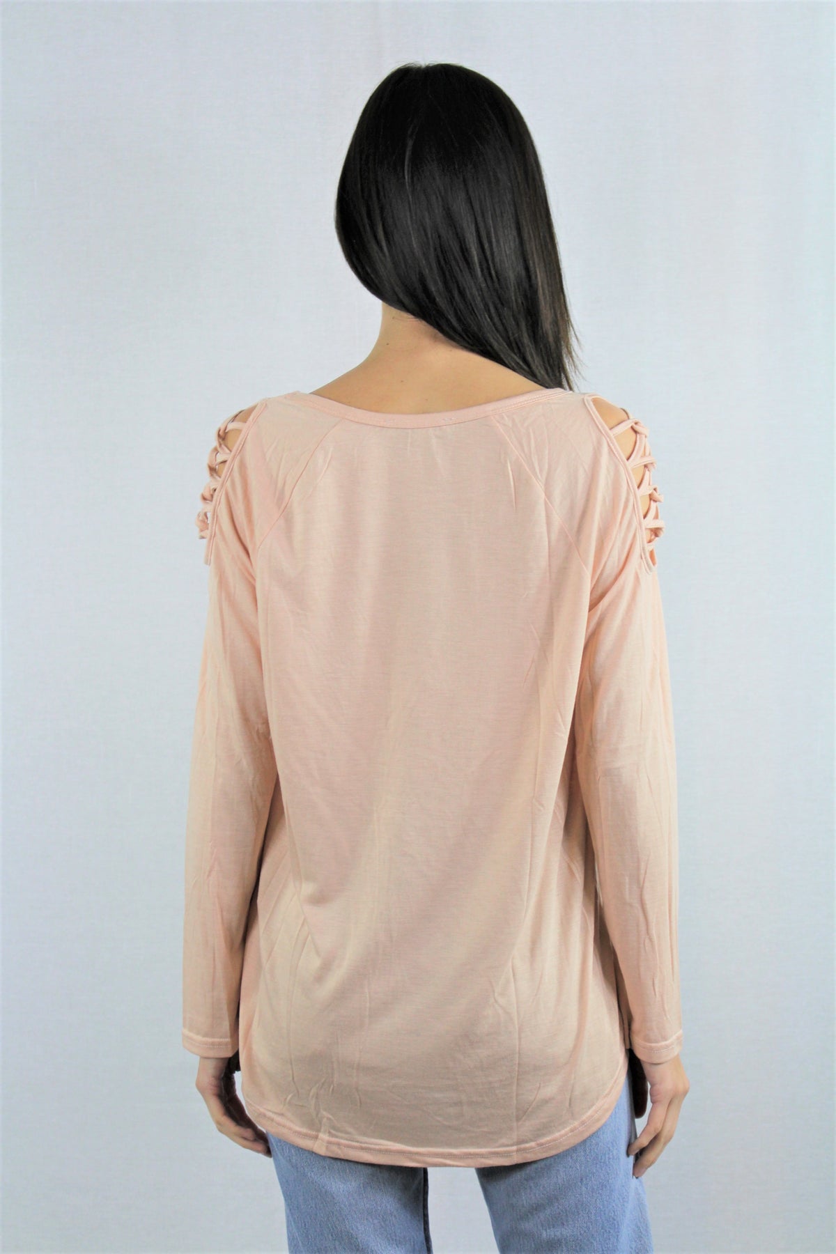 Long Sleeve Criss Cross Shoulder