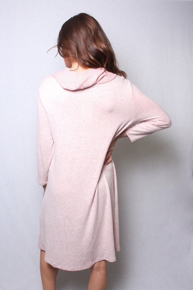 Women's Long Sleeves Cowl Neck Sweater Dress