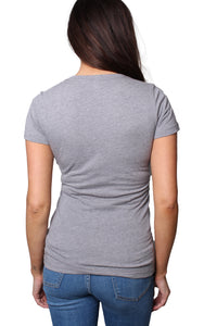 Women's Short Sleeve Deep V Neck Basic Top