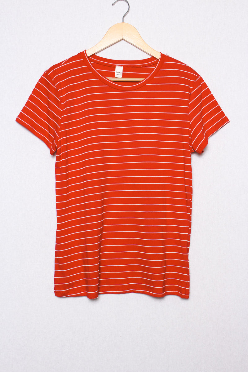 Women's Short Sleeves Crew Neck Stripe Comfy Shirt