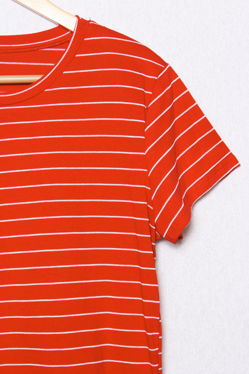 Women's Short Sleeves Crew Neck Stripe Comfy Shirt