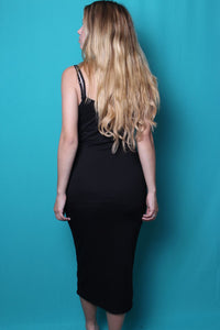 Women's Strappy Midi Solid Dress