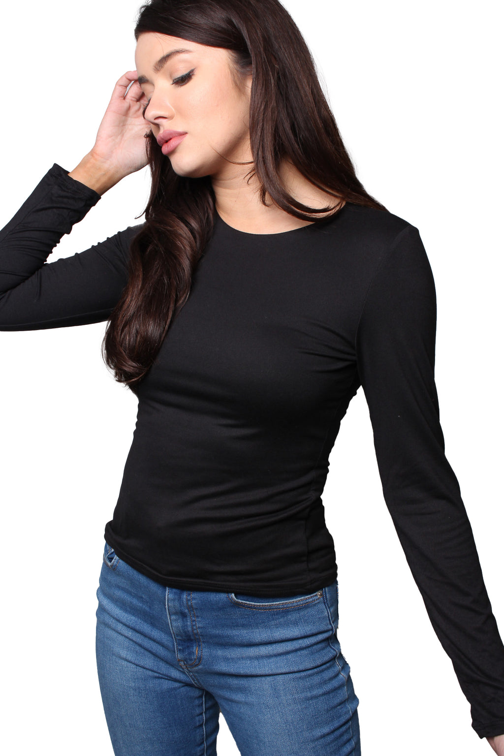 Women's Long Sleeves Round Neck Fitted Top