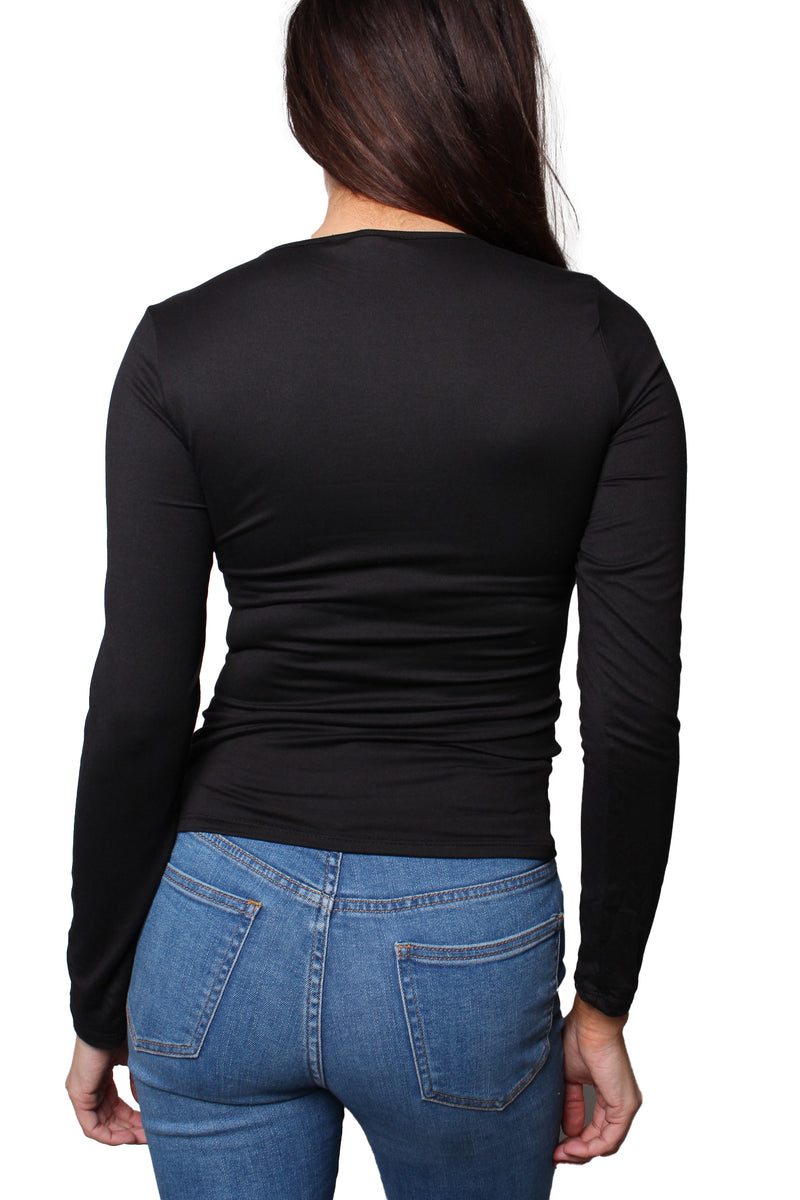 Women's Long Sleeves Round Neck Fitted Top