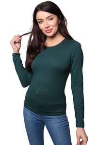 Women's Long Sleeves Round Neck Fitted Top