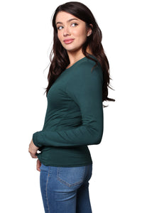 Women's Long Sleeves Round Neck Fitted Top