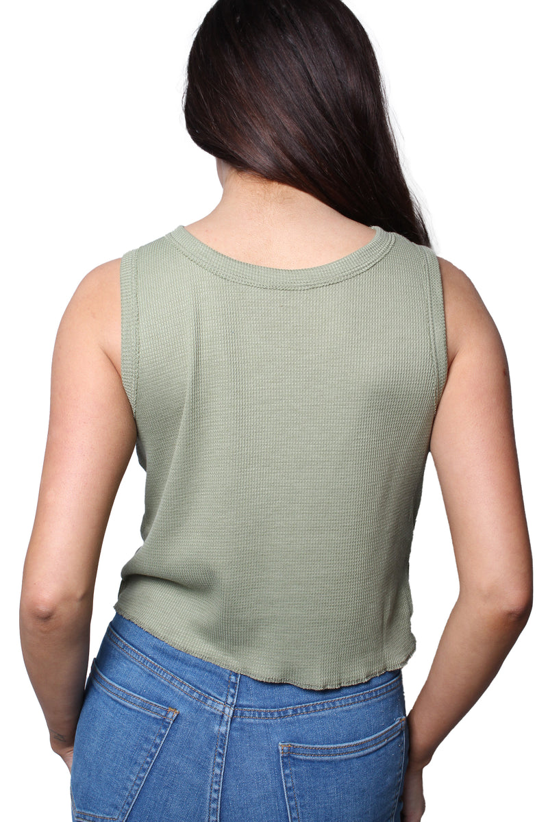 Women's Sleeveless Scoop Neck Ribbed Top