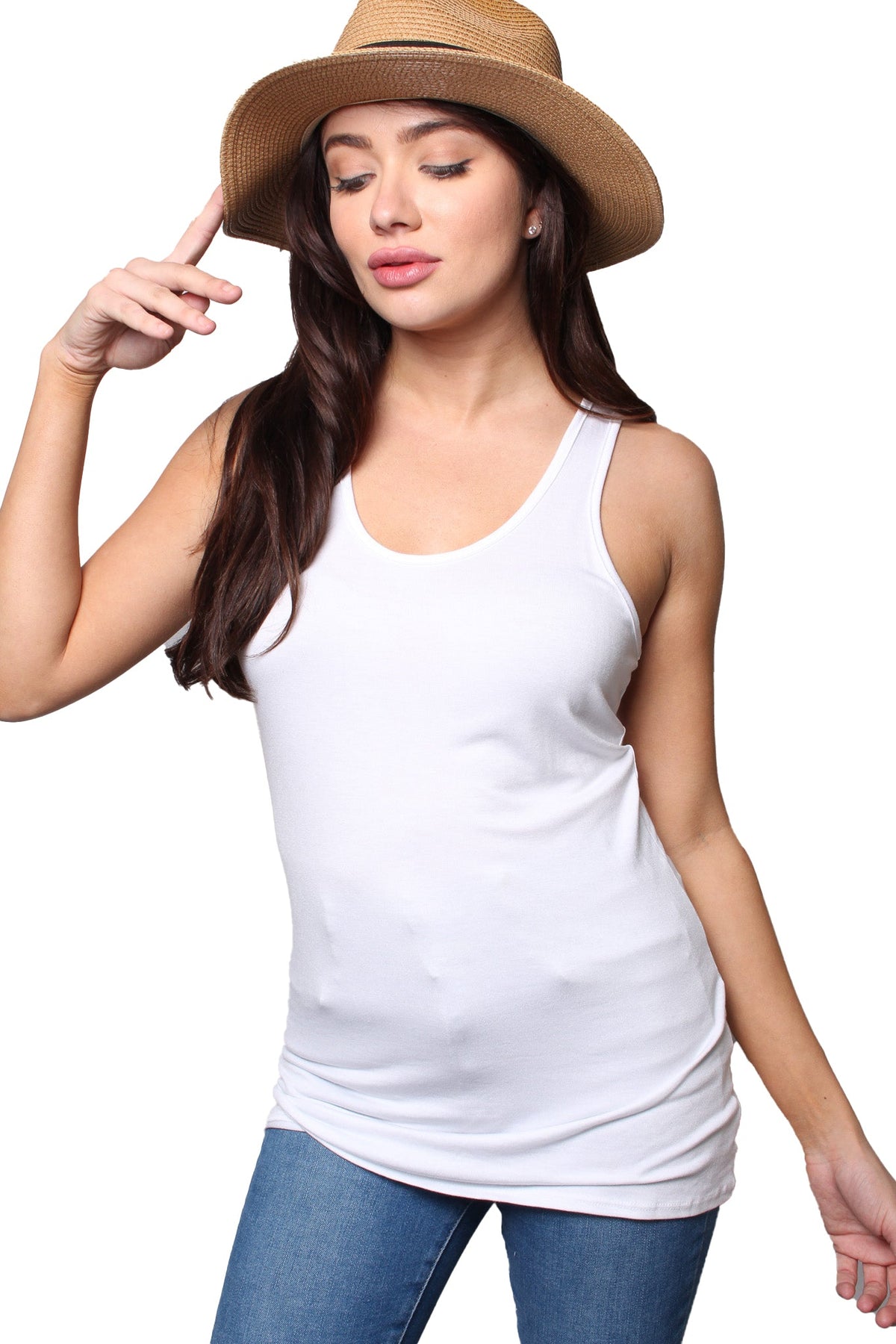 Women's Plus Sleeveless Scoop Neck Racer Back Tank Top