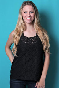 Women's Sleeveless Floral Lace Top