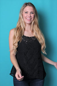 Women's Sleeveless Floral Lace Top