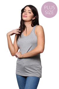 Women's Plus Sleeveless Scoop Neck Racer Back Tank Top