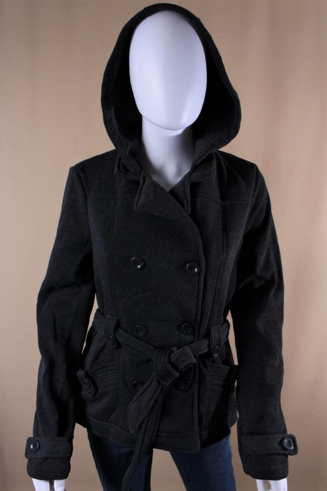 Women's Double Breasted Jacket with Hoodie