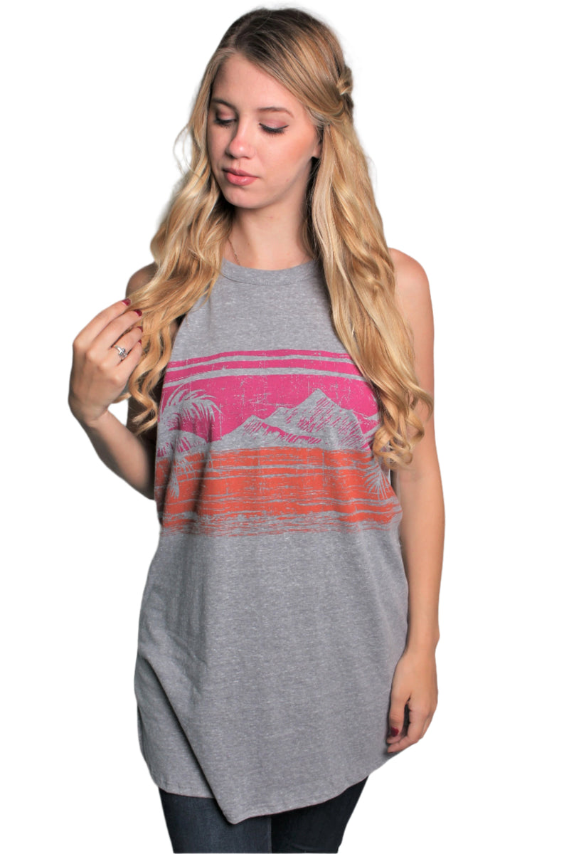 Women's Printed Muscle Tunic Tank Top