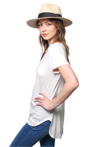 Women's Short Sleeves Cage Front Hi Low Tee