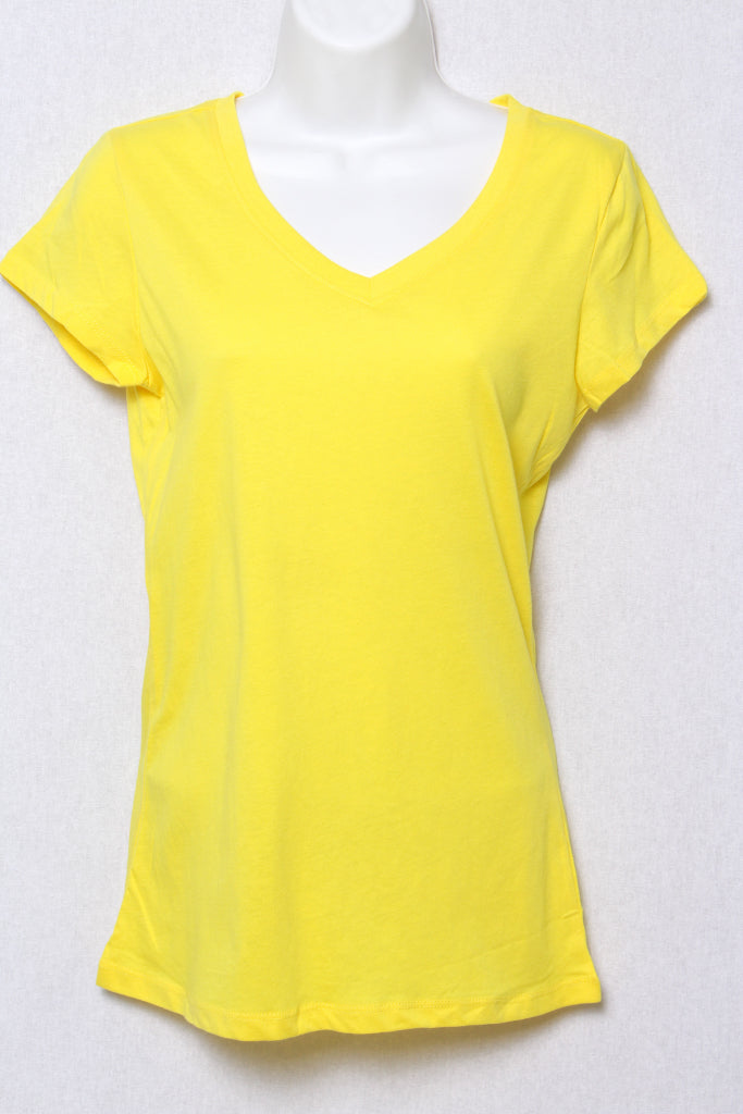 Women's Short Sleeves V Neck Basic Tee