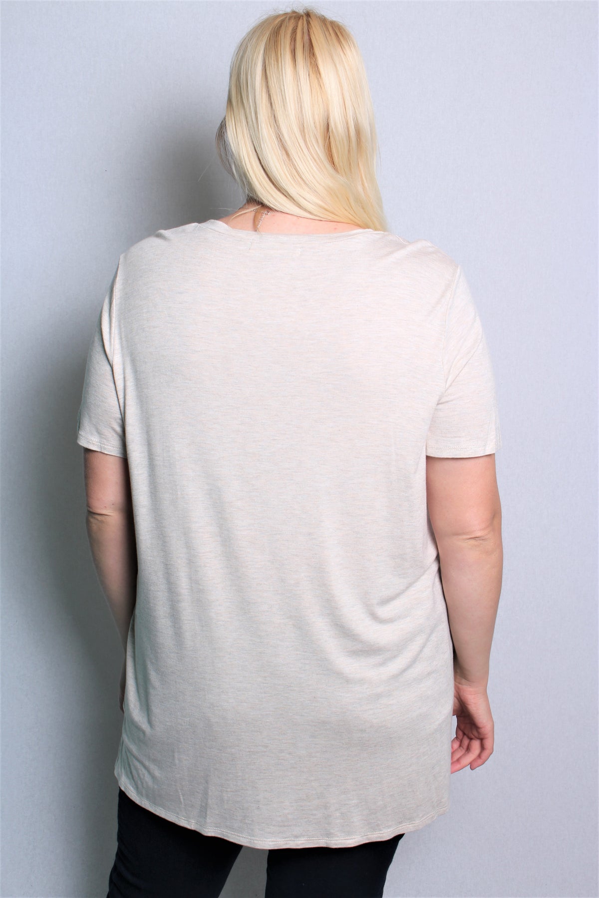 Women's Plus Size Short Sleeve Round Neck Solid Top
