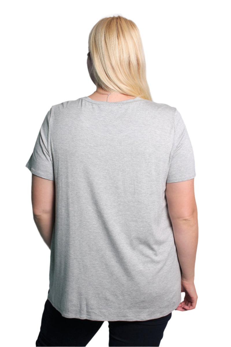 Women's Plus Size Short Sleeve Round Neck Solid Top