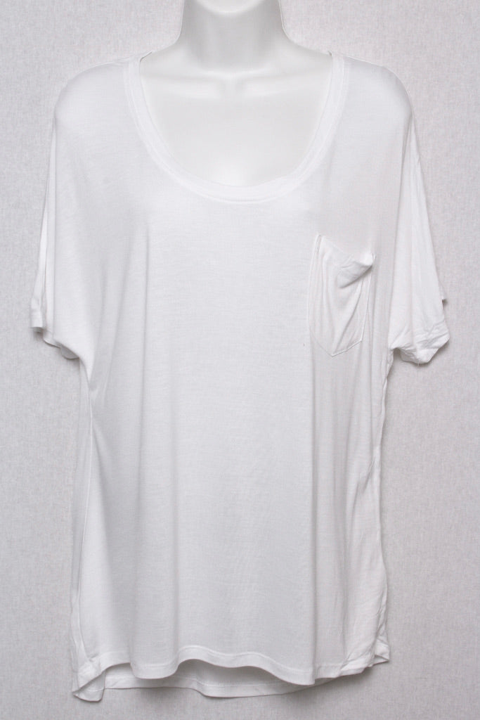 Women's Scoop Neck Short Sleeves Flowy Pocket Tee