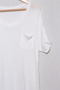 Women's Scoop Neck Short Sleeves Flowy Pocket Tee