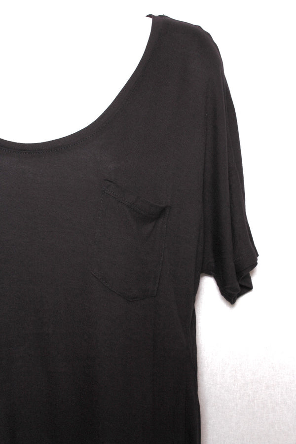 Women's Scoop Neck Short Sleeves Flowy Pocket Tee