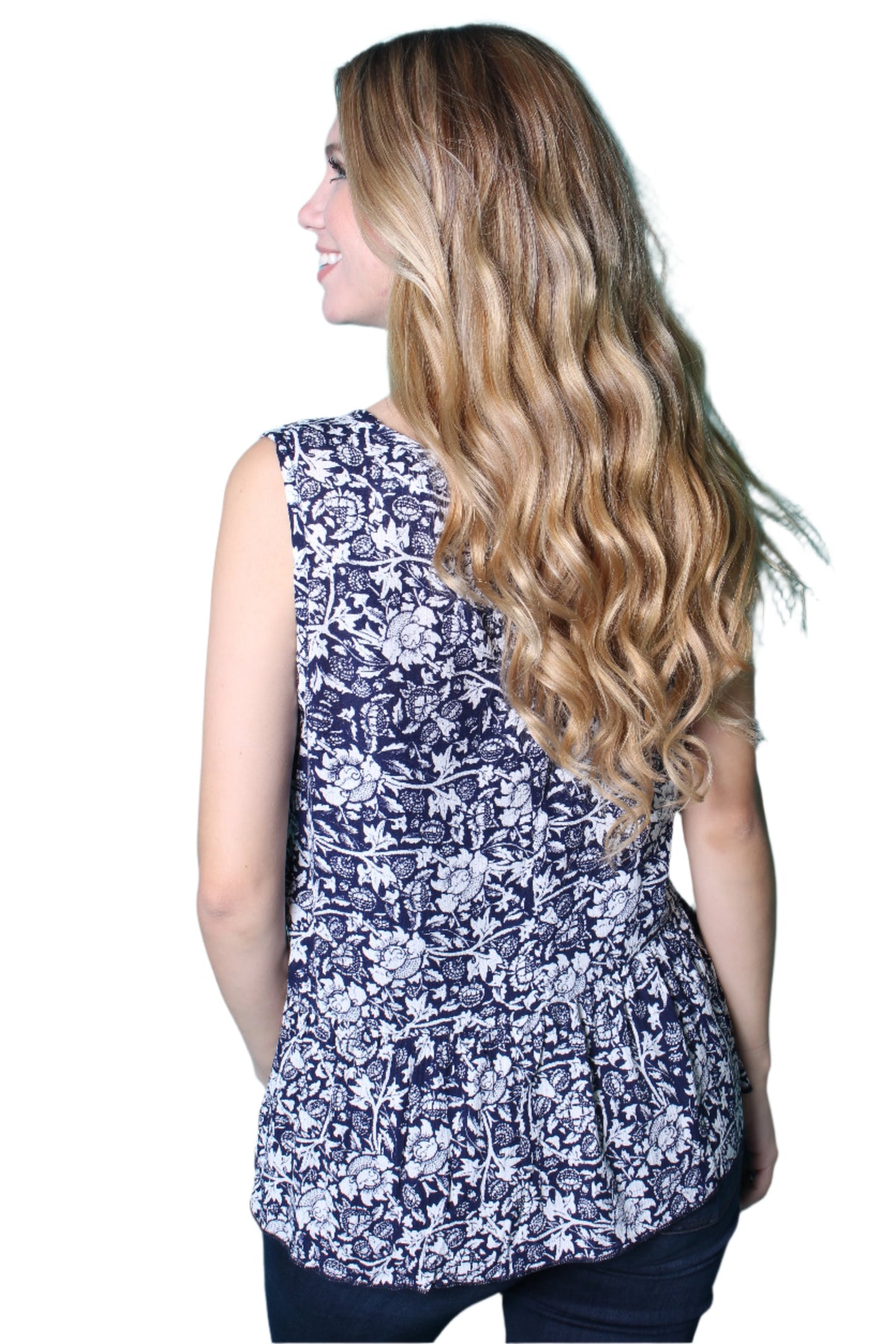 Women's Sleeveless Top with Crochet Detail