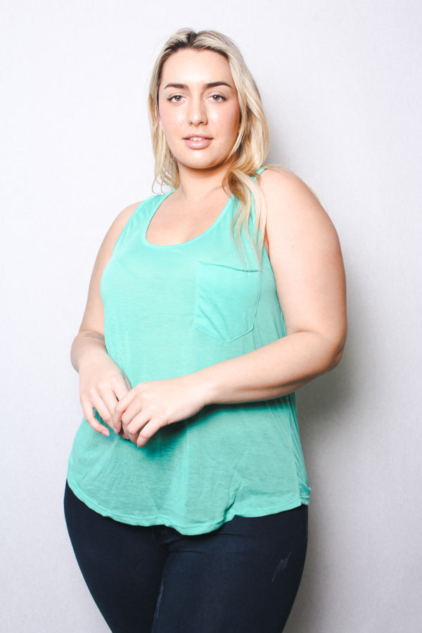 Women's Plus Tank Top With Front Pocket