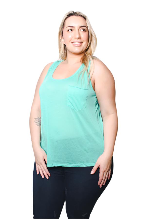 Women's Plus Tank Top With Front Pocket