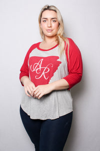 Women's Plus Homestate "Arkansas" Raglan Shirt
