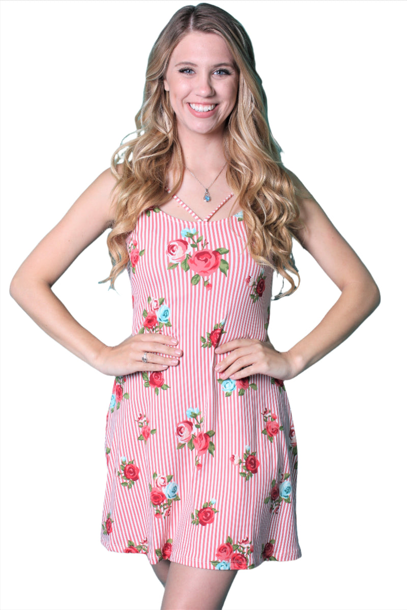 Women's Mini Dress with Floral Design