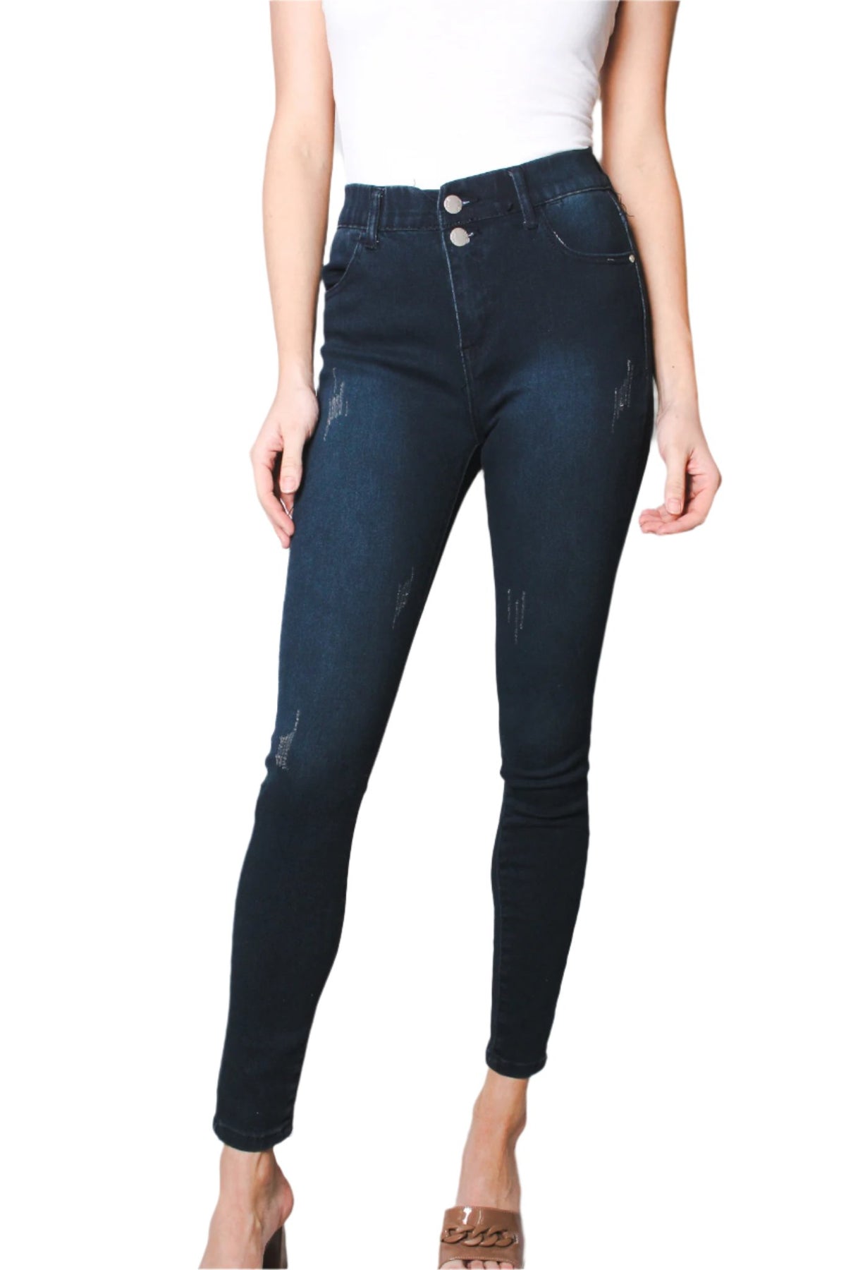 Women's Mid Rise Stretchy Waist Skinny Jeggings
