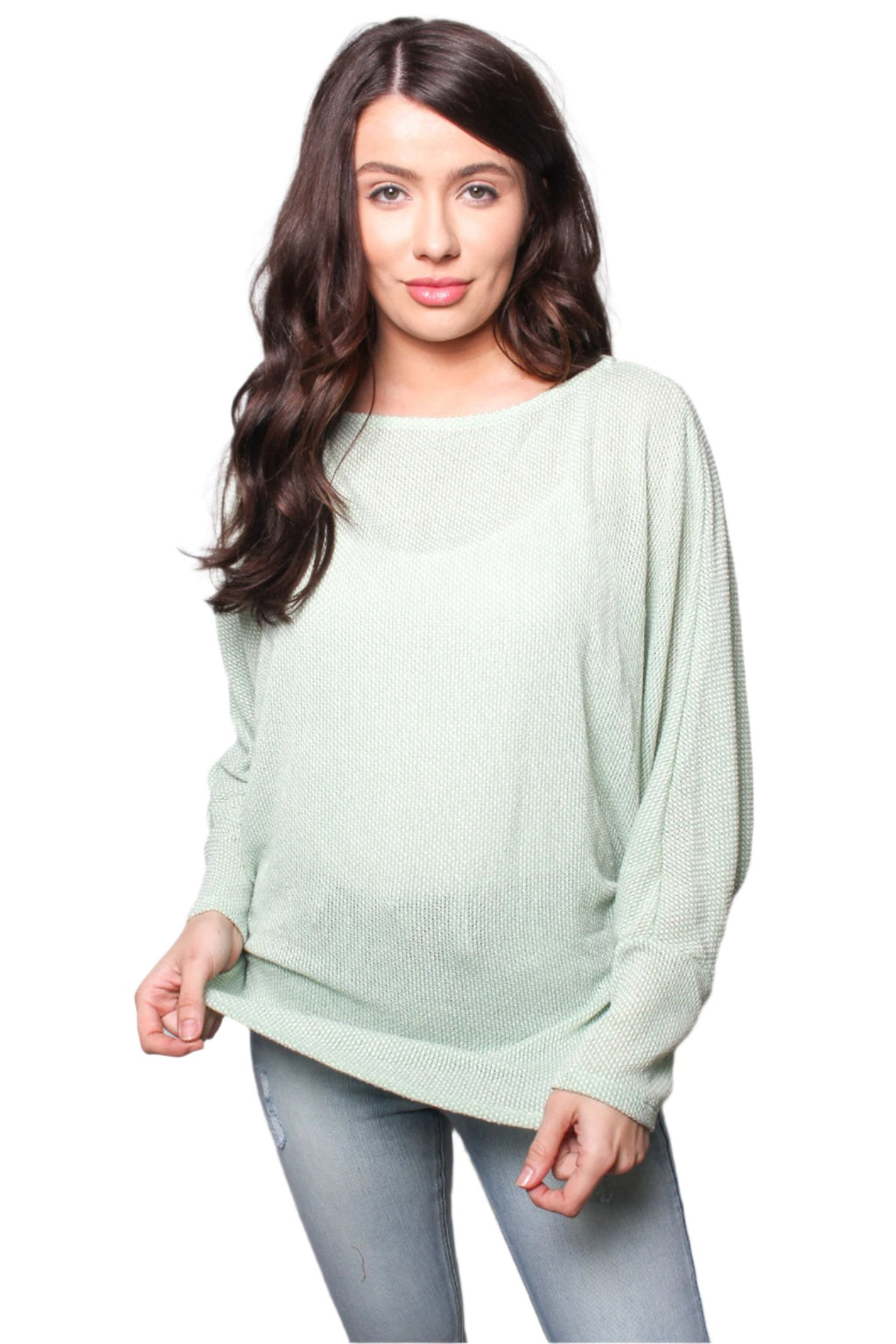 Women's Round Neck Long Sleeves Unlined Knit Top