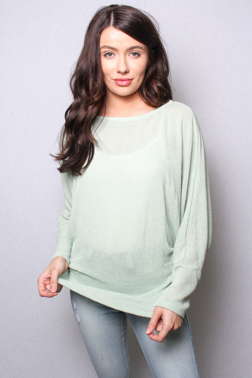 Women's Round Neck Long Sleeves Unlined Knit Top