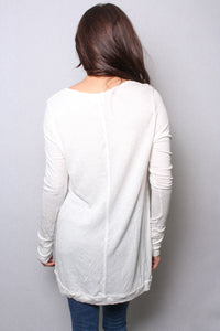 Women's Tie Neck Long Sleeves Button Front Detail Knit Top