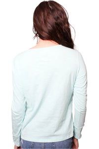 Women's Petite Round Neck Long Sleeves Solid Top