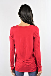 Women's Long Sleeve Lace Up Top
