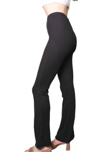 Women's High Waisted Ribbed Flare Pants