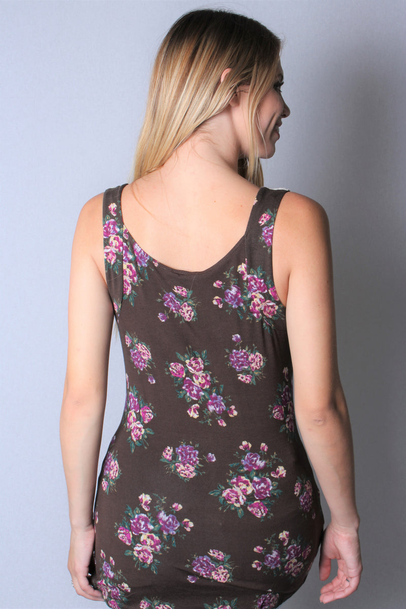Women's Sleeveless Body Fit Floral Top
